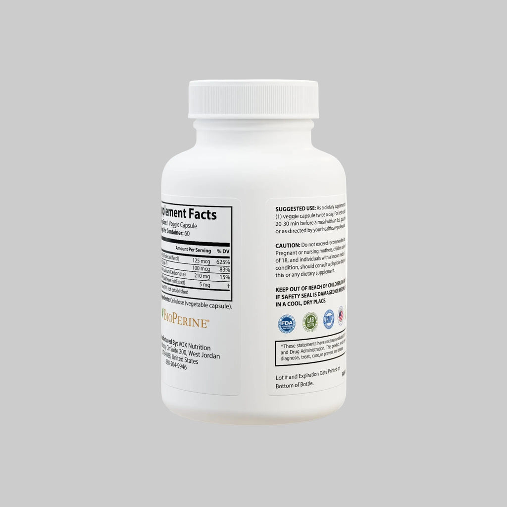 Vitamin K2 + D3 Supplement (60 Capsules)