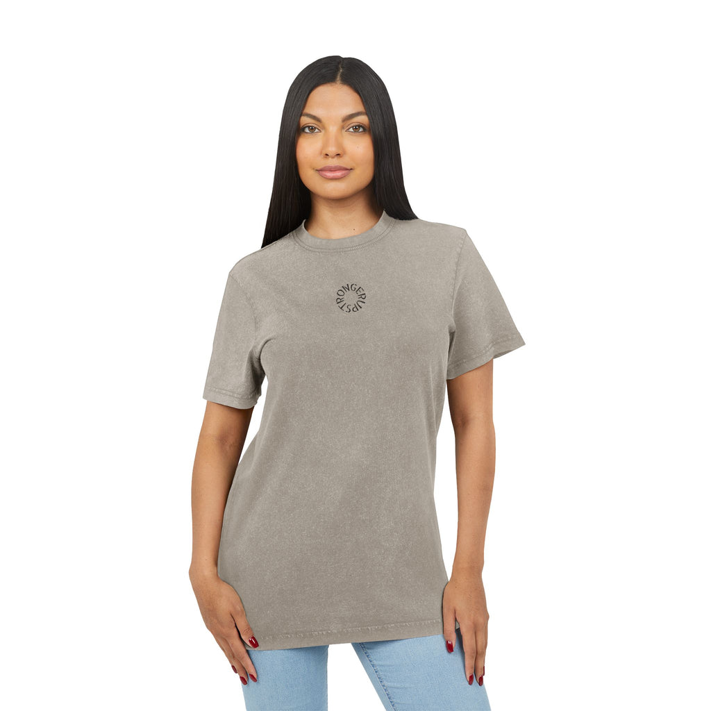 Acid Washed Round Neck Tee