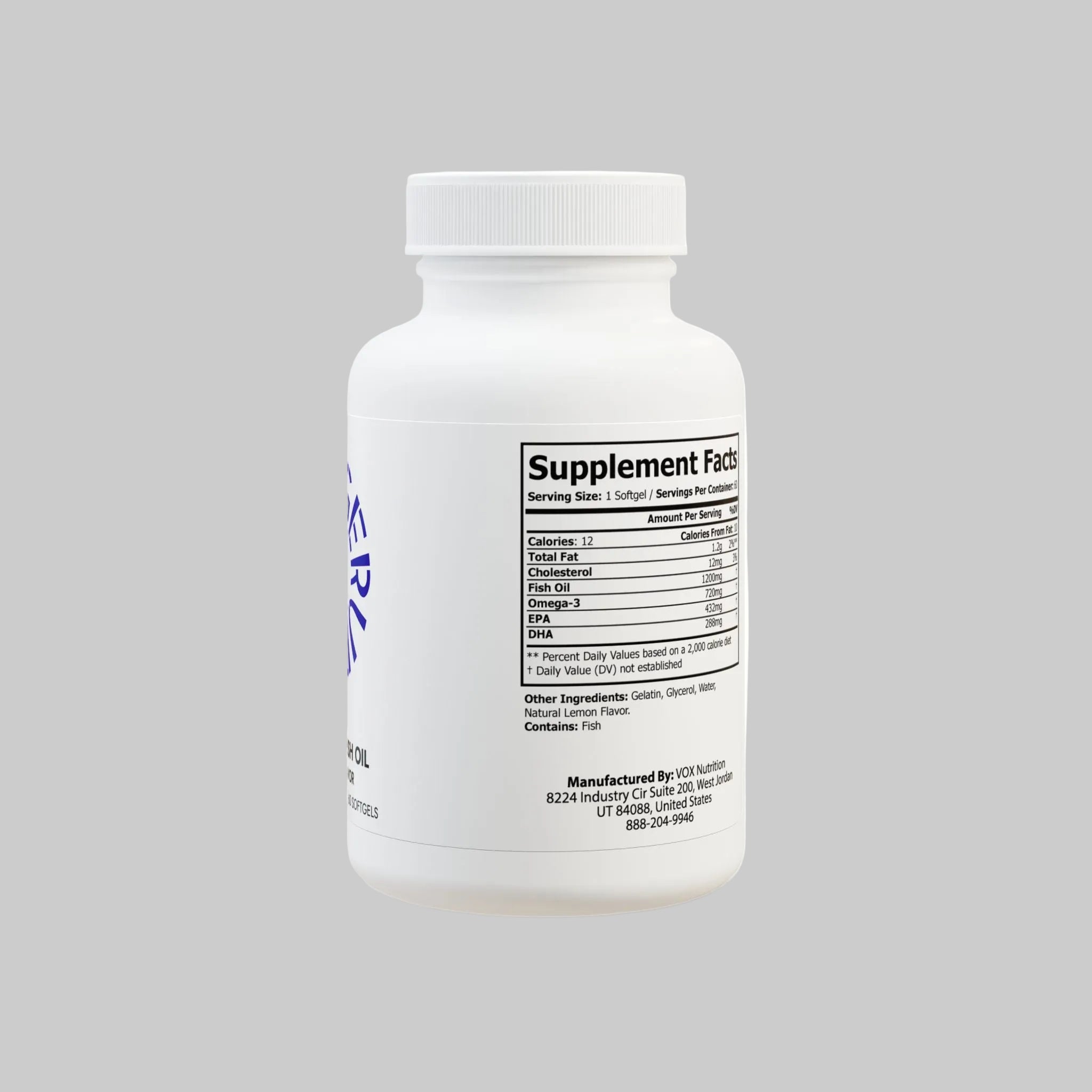 Omega 3 Fish Oil Supplement (60 Softgels)