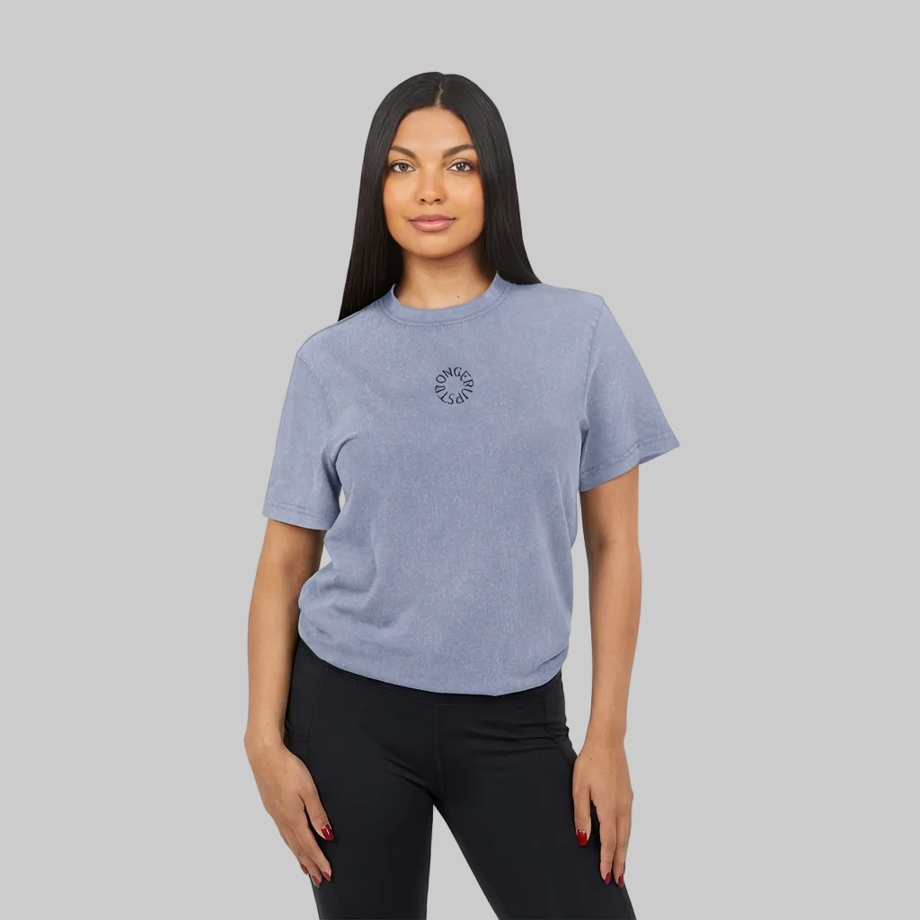 Acid Washed Round Neck Tee