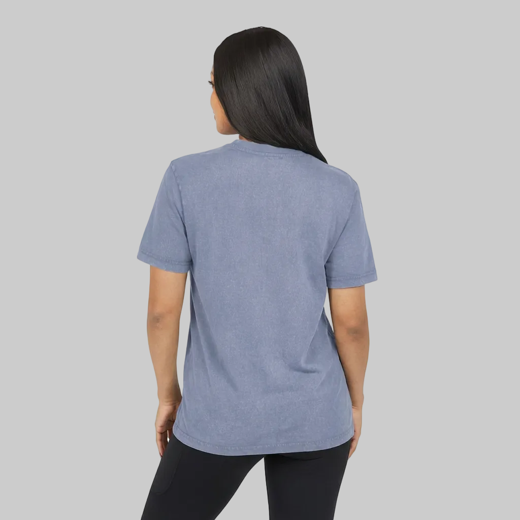 Acid Washed Round Neck Tee