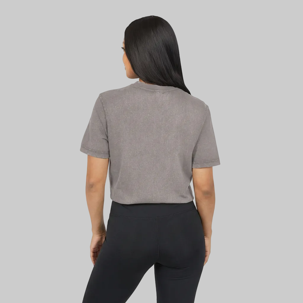 Acid Washed Round Neck Tee