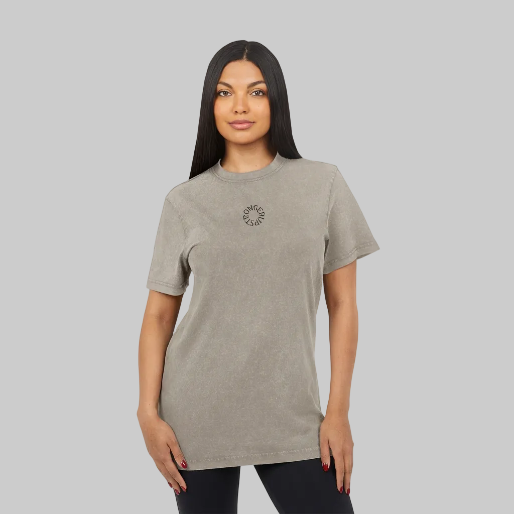 Acid Washed Round Neck Tee