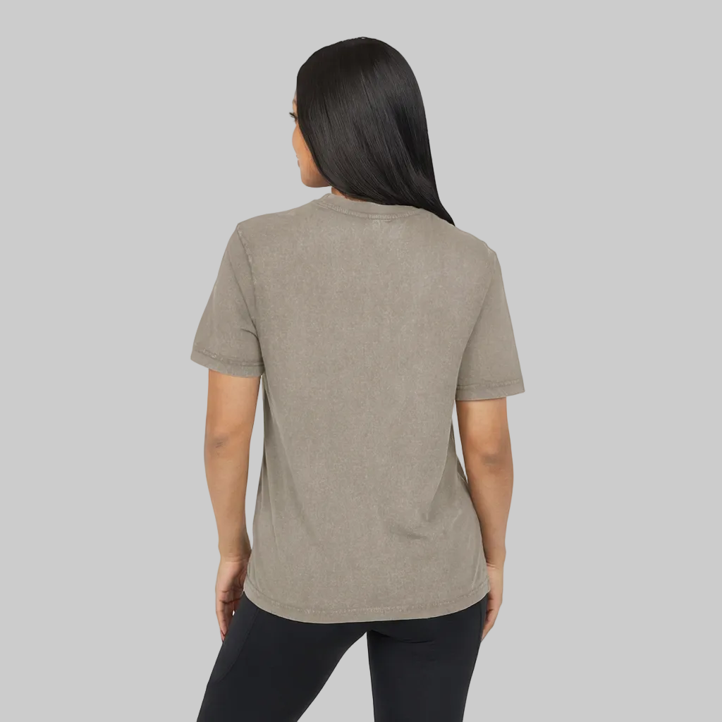 Acid Washed Round Neck Tee